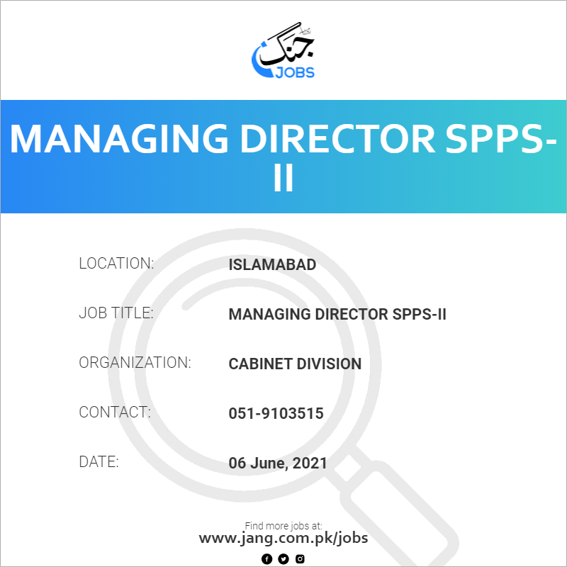 Managing Director SPPS-II