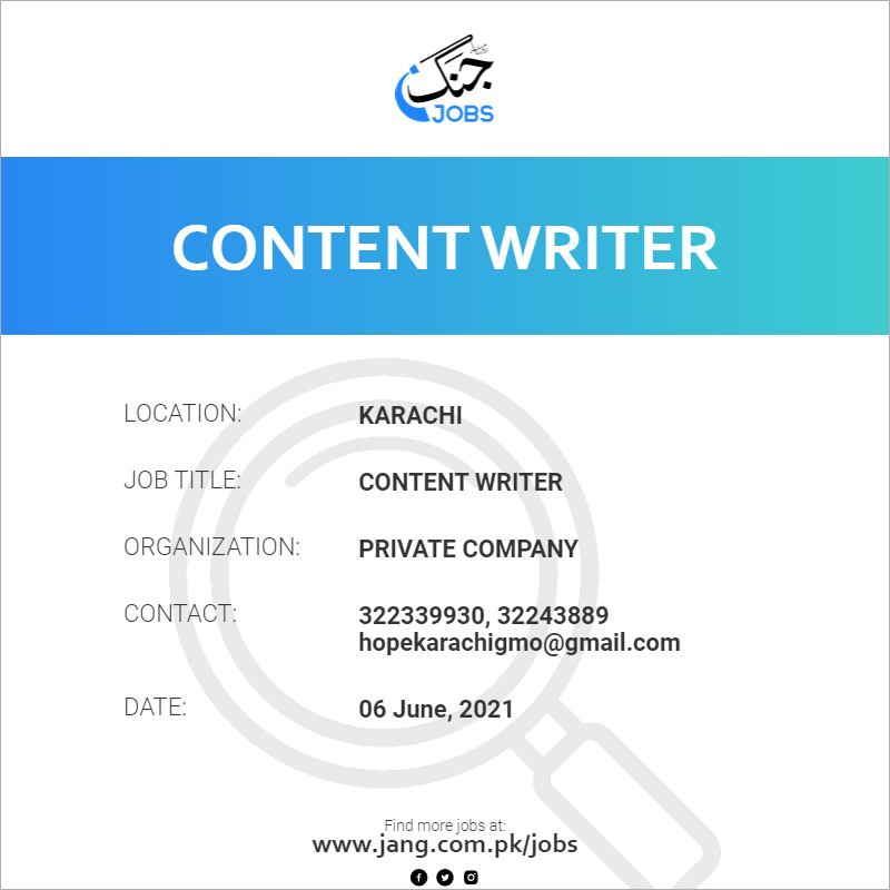 Content Writer