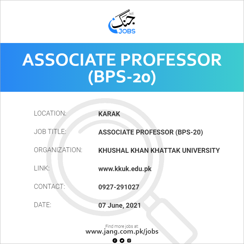 Associate Professor (BPS-20)