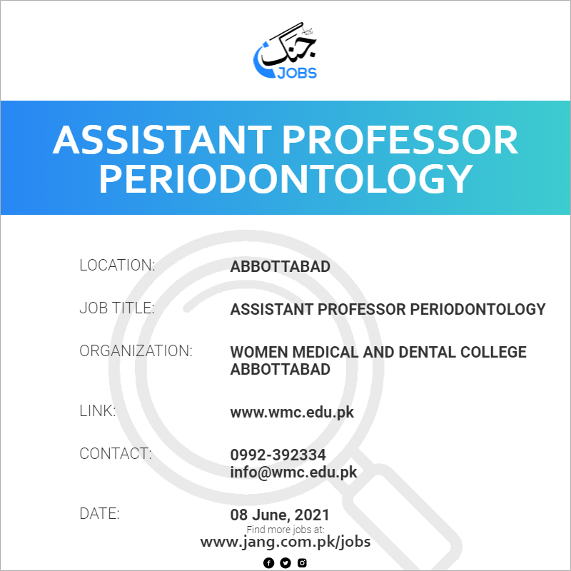 Assistant Professor Periodontology 