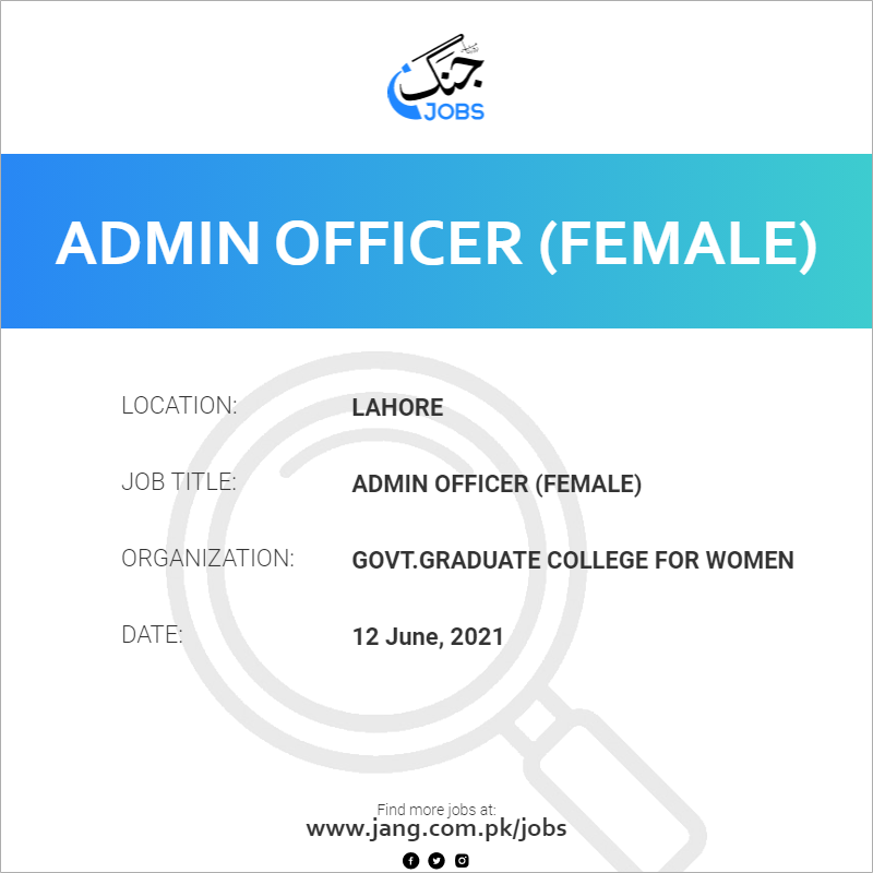 Admin Officer (Female)