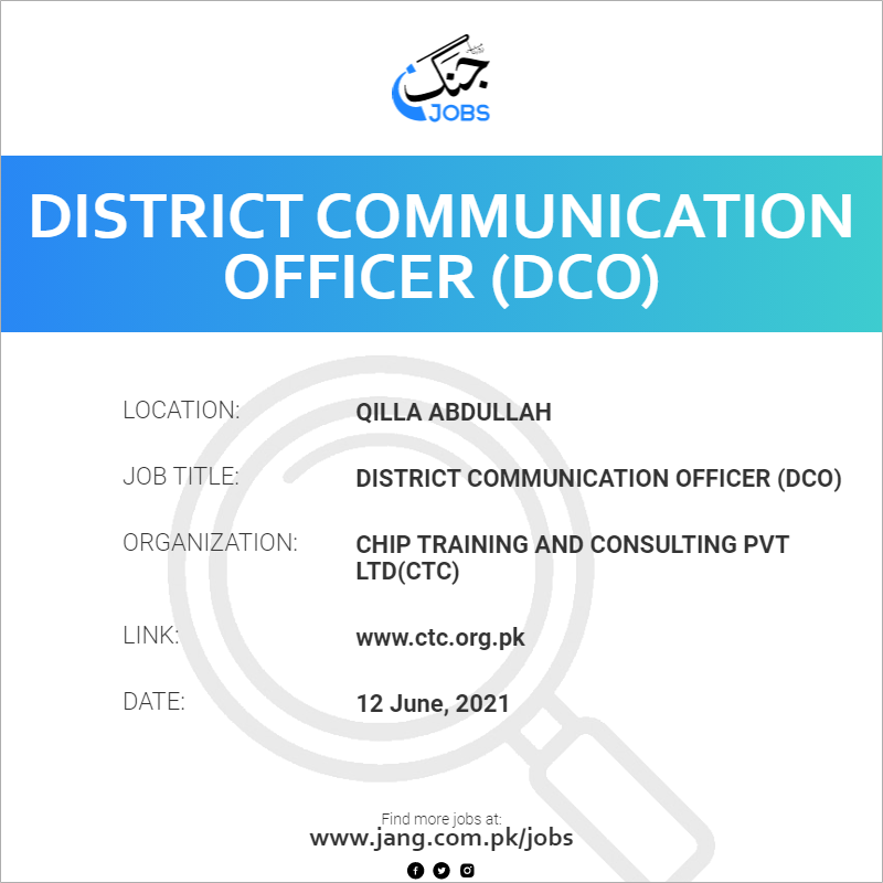 District Communication Officer (DCO)