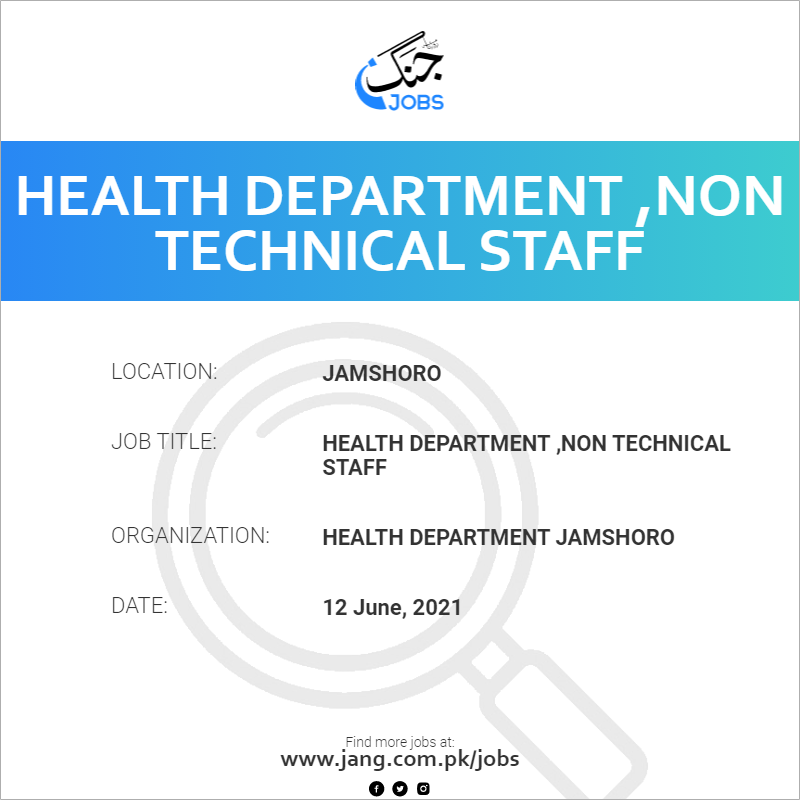 Health Department ,Non Technical Staff