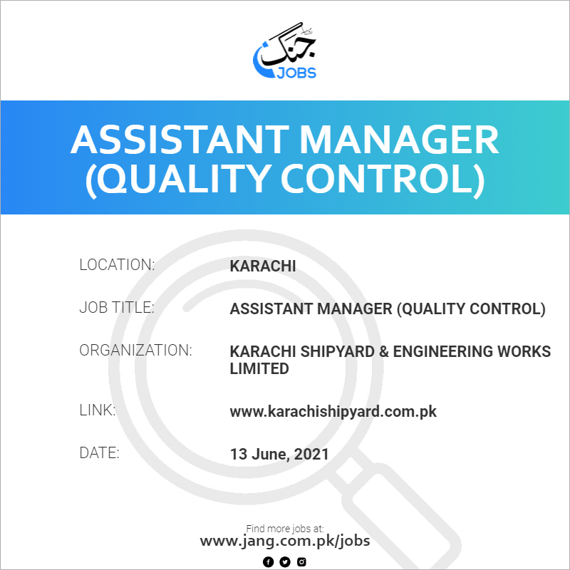 Assistant Manager (Quality Control)