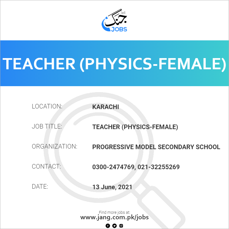 Teacher (Physics-Female)