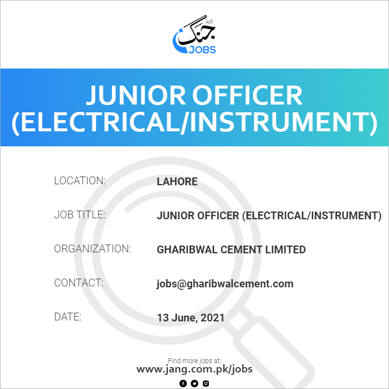 Junior Officer (Electrical/Instrument)