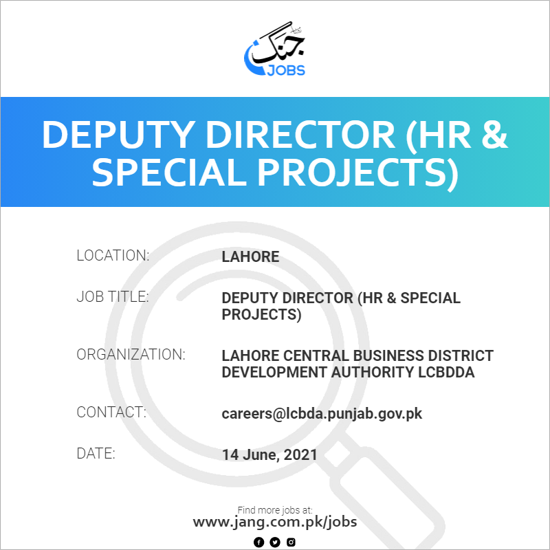 Deputy Director (HR & Special Projects)