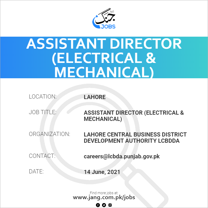 Assistant Director (Electrical & Mechanical) 