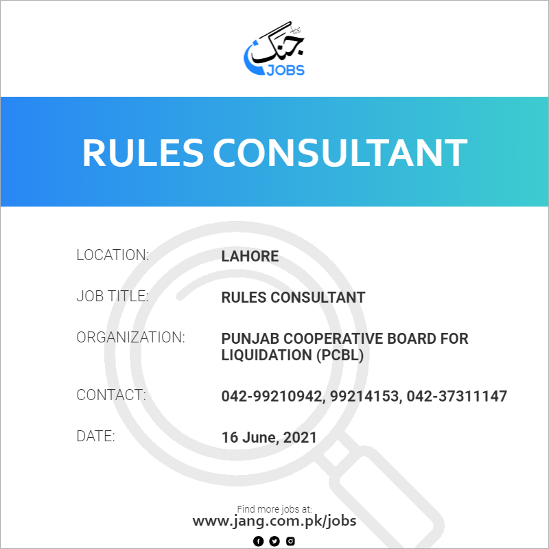 Rules Consultant