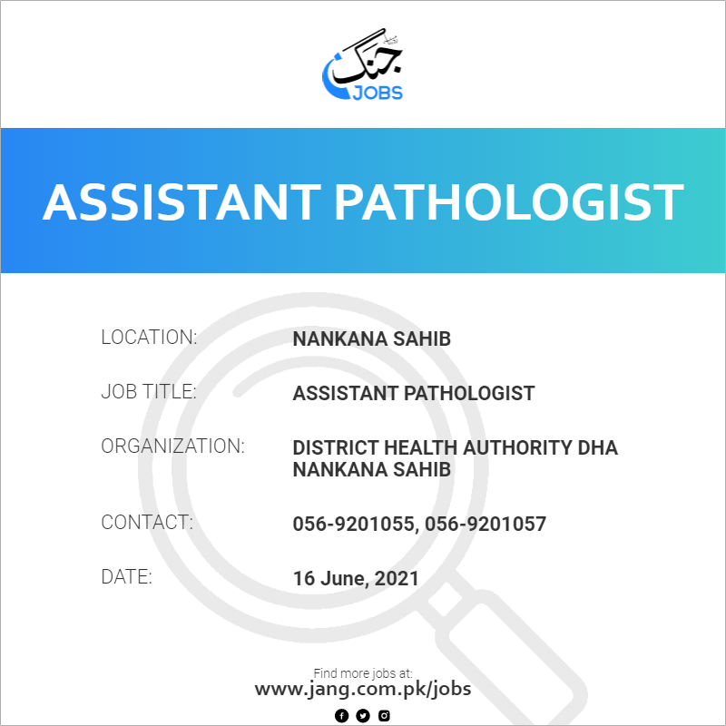 Assistant Pathologist 