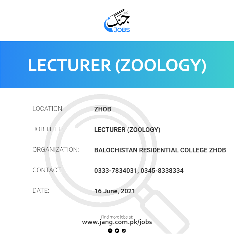 Lecturer (Zoology)