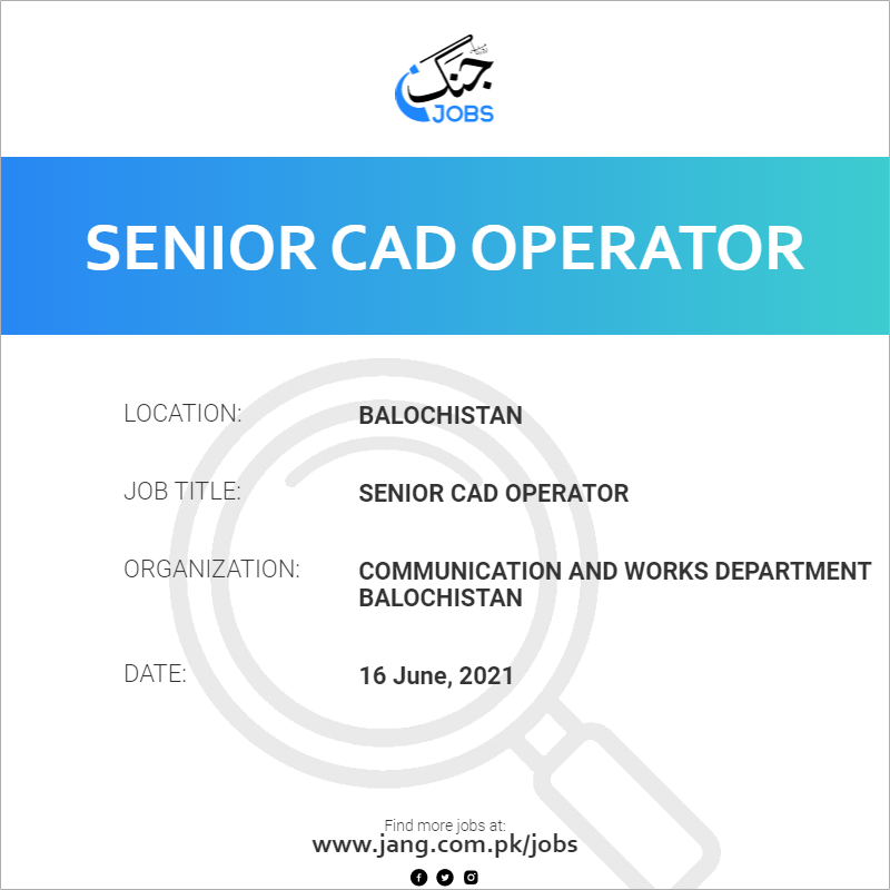 Senior Cad Operator 