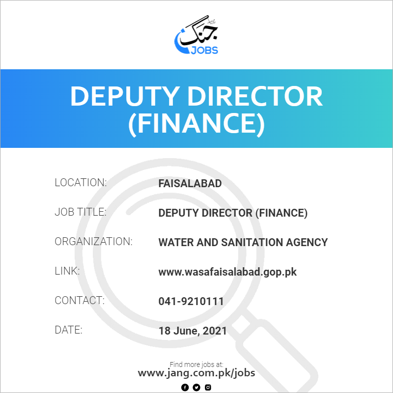 Deputy Director (Finance)