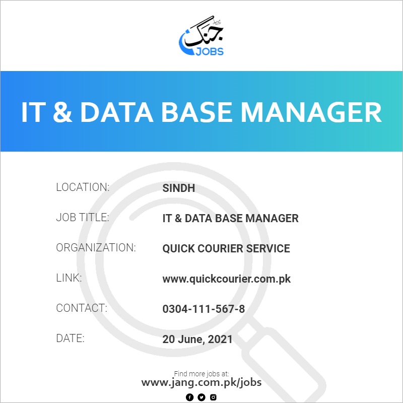 it-data-base-manager-job-quick-courier-service-jobs-in-sindh-12687