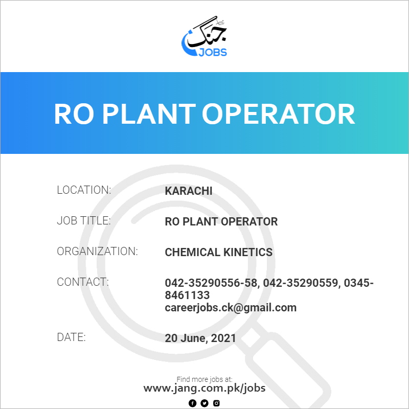 RO Plant Operator