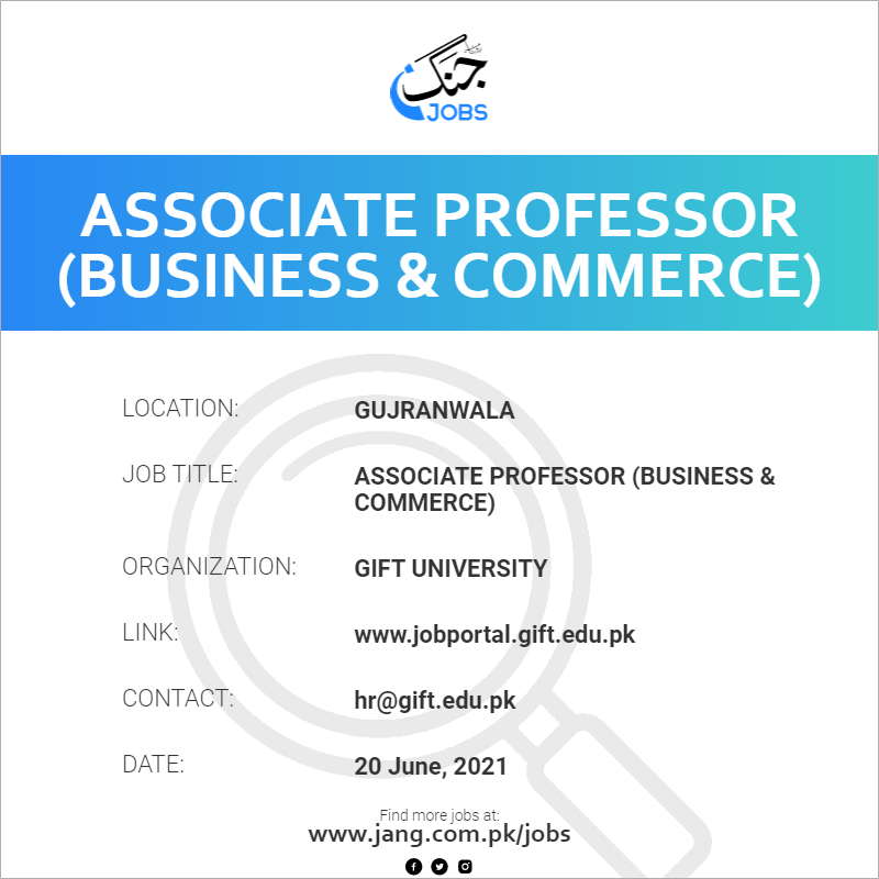 Associate Professor (Business & Commerce)