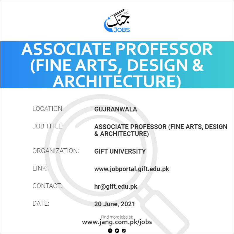 Associate Professor (Fine Arts, Design & Architecture)