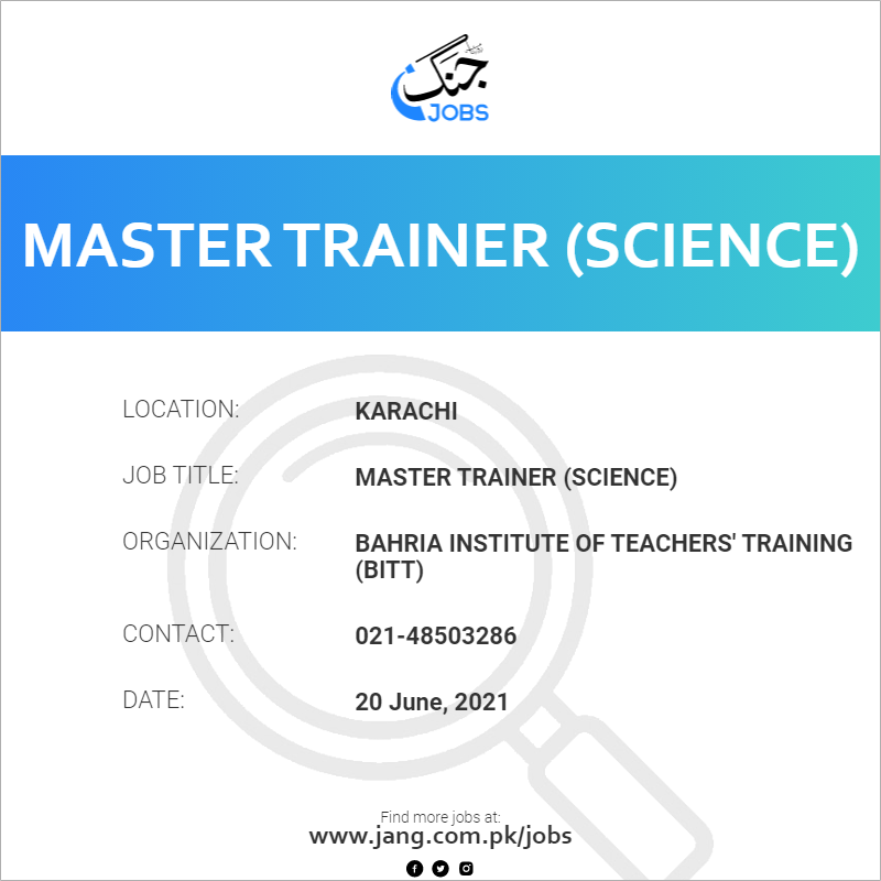 Master Trainer (Science)