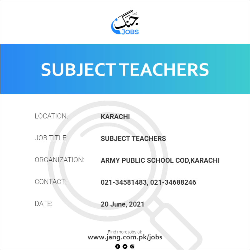 Subject Teachers 