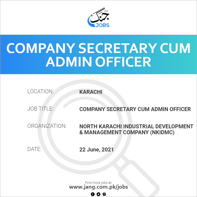 Company Secretary Cum Admin Officer