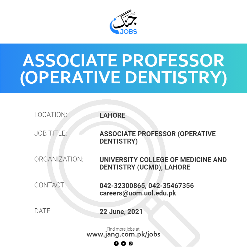Associate Professor (Operative Dentistry)