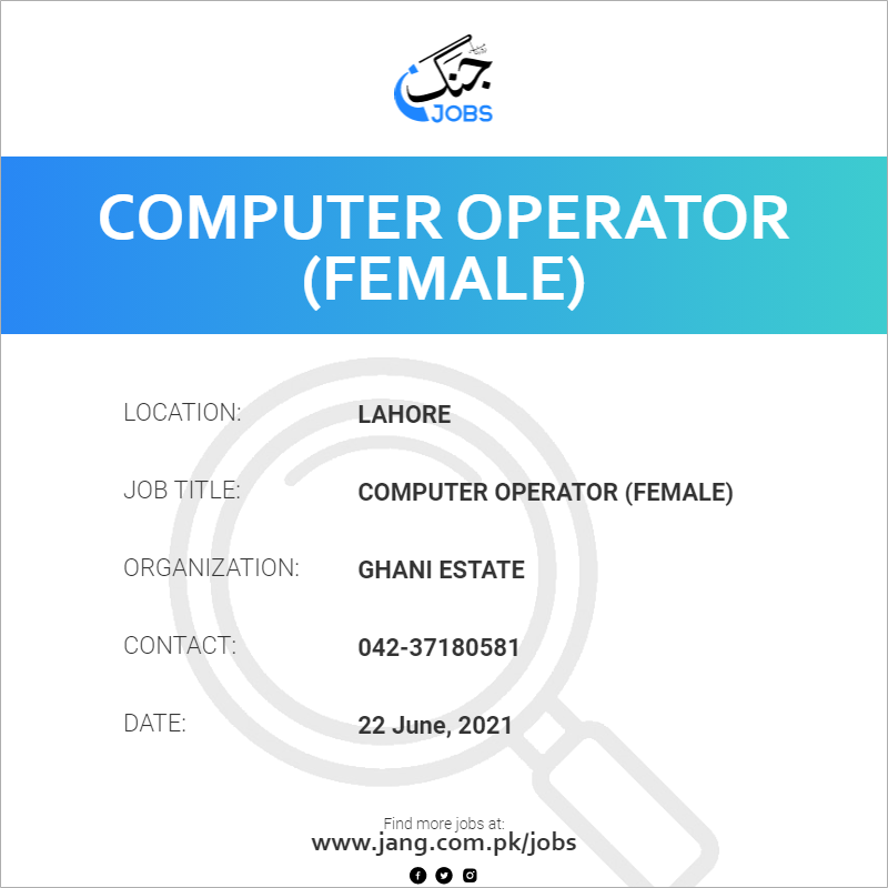 Computer Operator (Female)