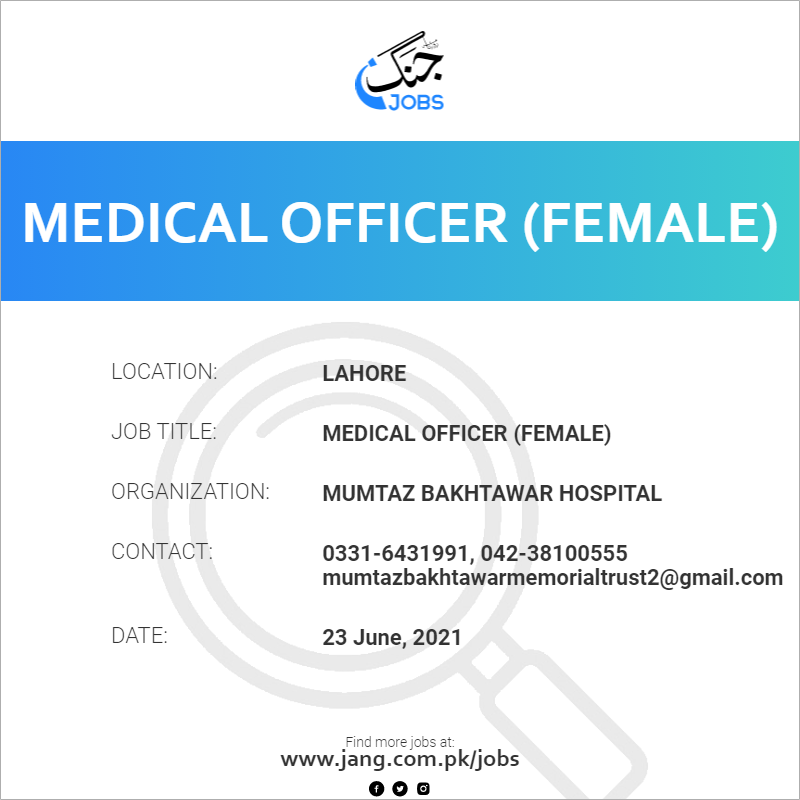 Medical Officer (Female)