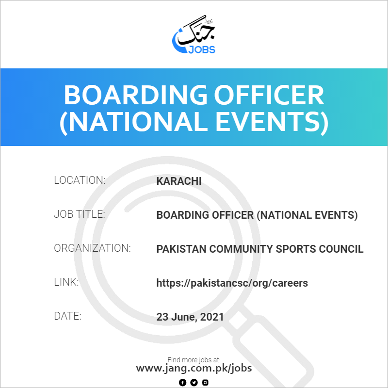 Boarding Officer (National Events)