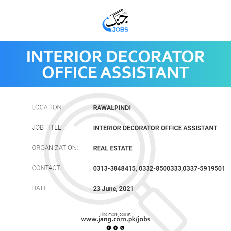 Interior Decorator Office Assistant