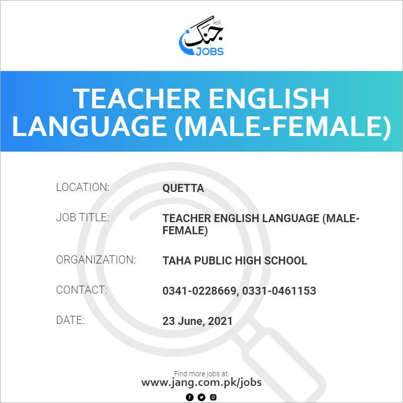 Teacher English Language (Male-Female)