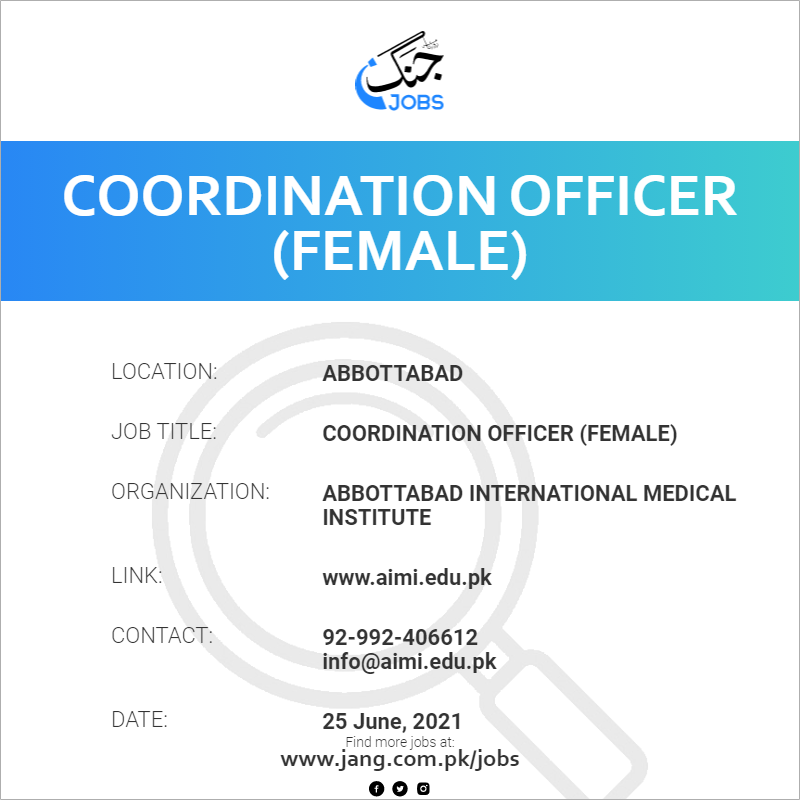 Coordination Officer (Female)