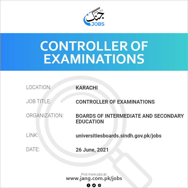 Controller Of Examinations