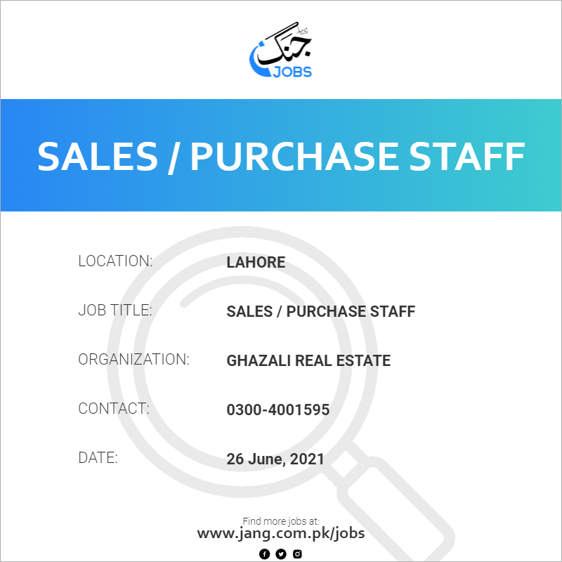 Sales / Purchase Staff