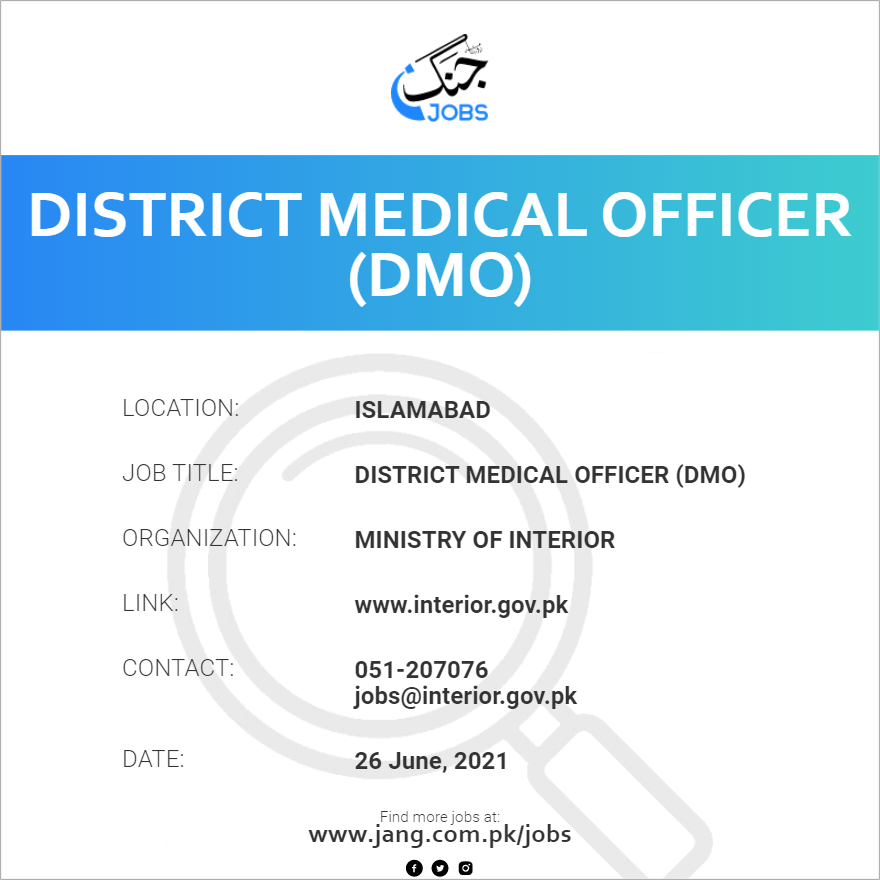 District Medical Officer (DMO)