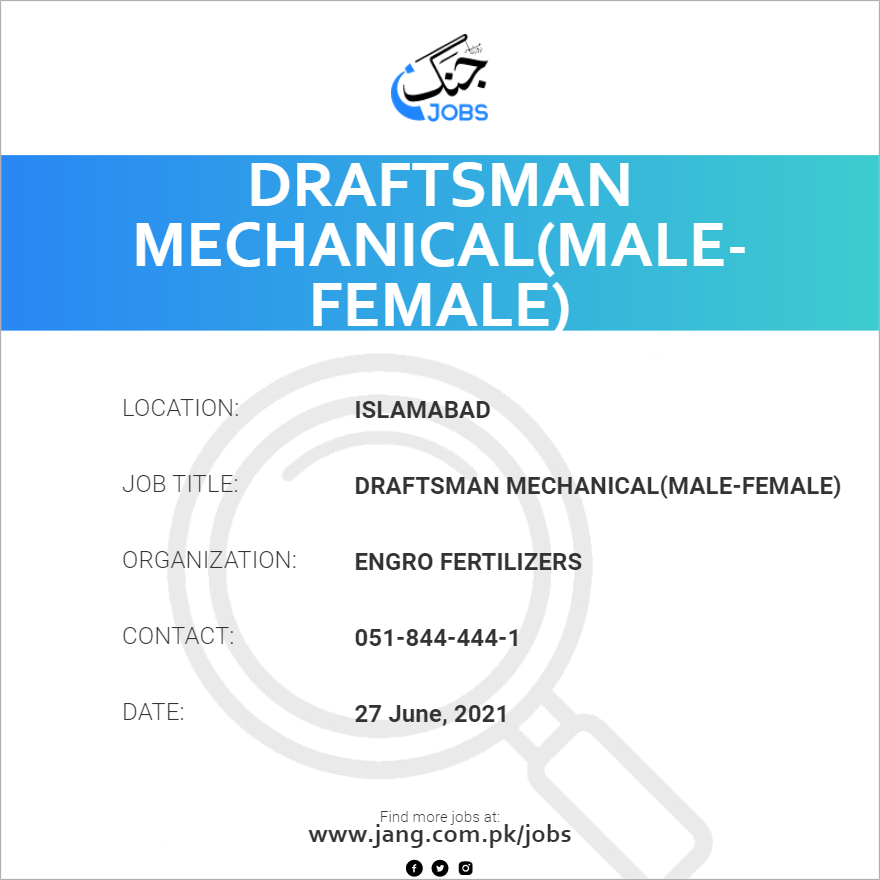 Draftsman Mechanical(Male-Female)
