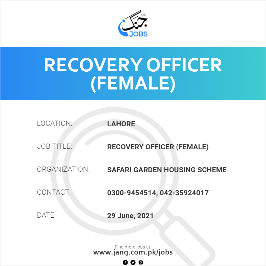 Recovery Officer (Female)