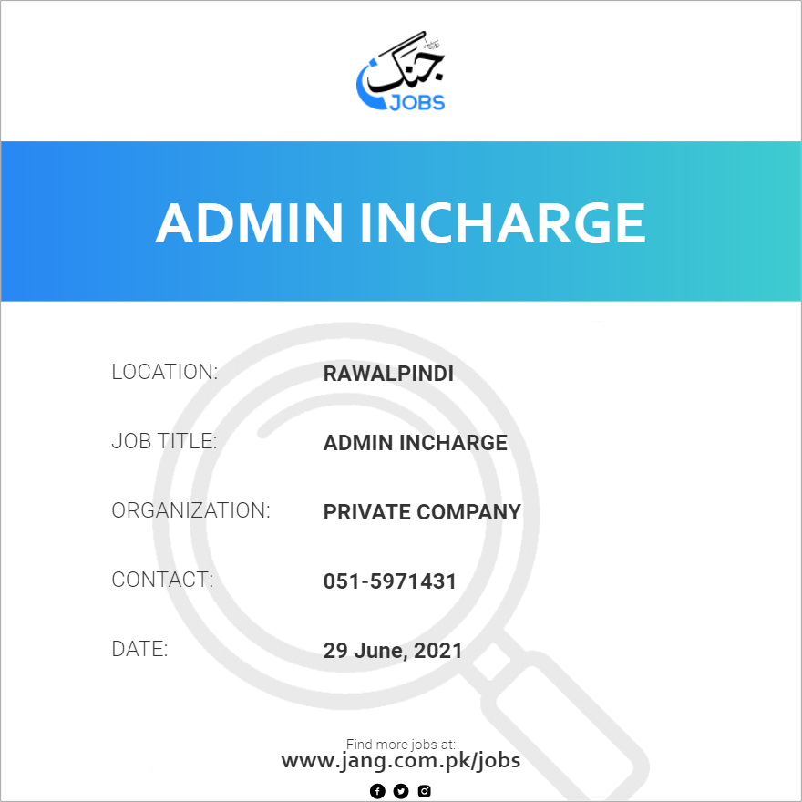 Admin Incharge