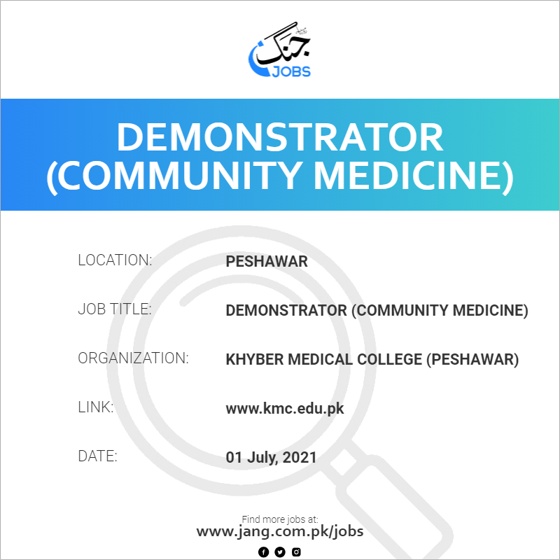 Demonstrator (Community Medicine)
