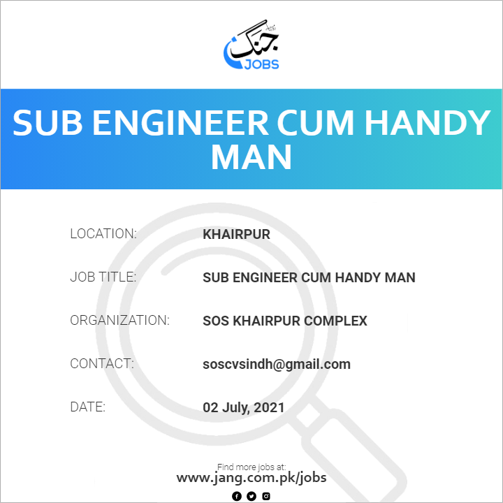 Sub Engineer Cum Handy Man