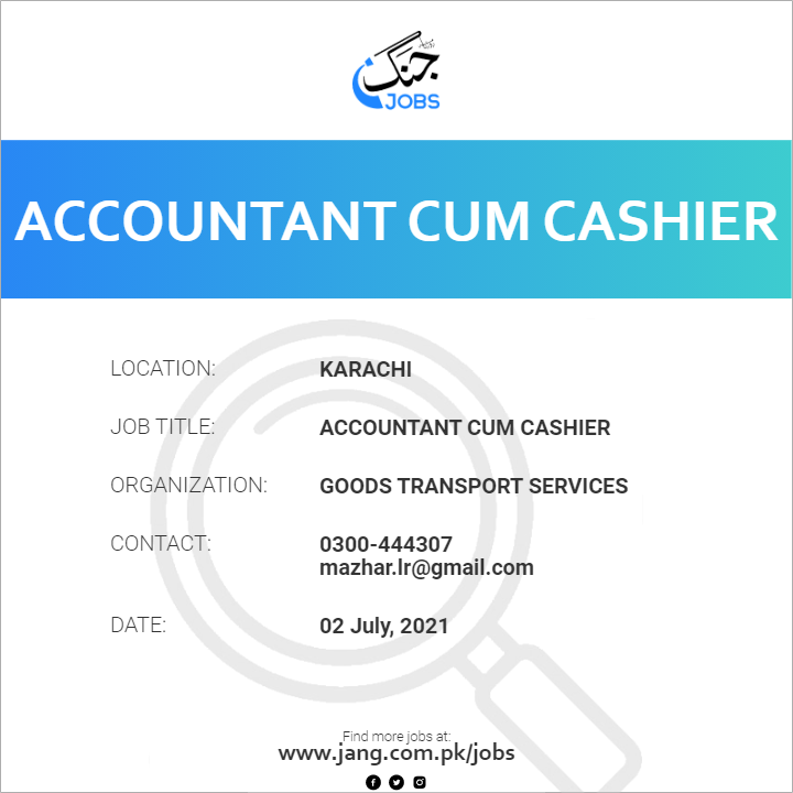 Accountant Cum Cashier