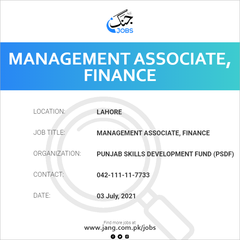 Management Associate, Finance
