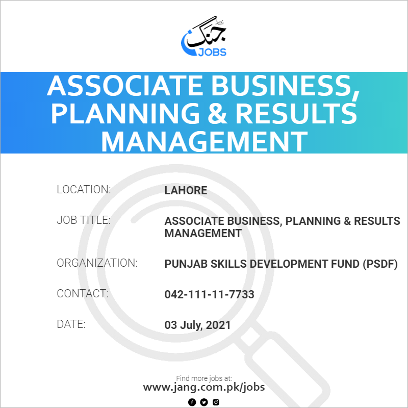 Associate Business, Planning & Results Management