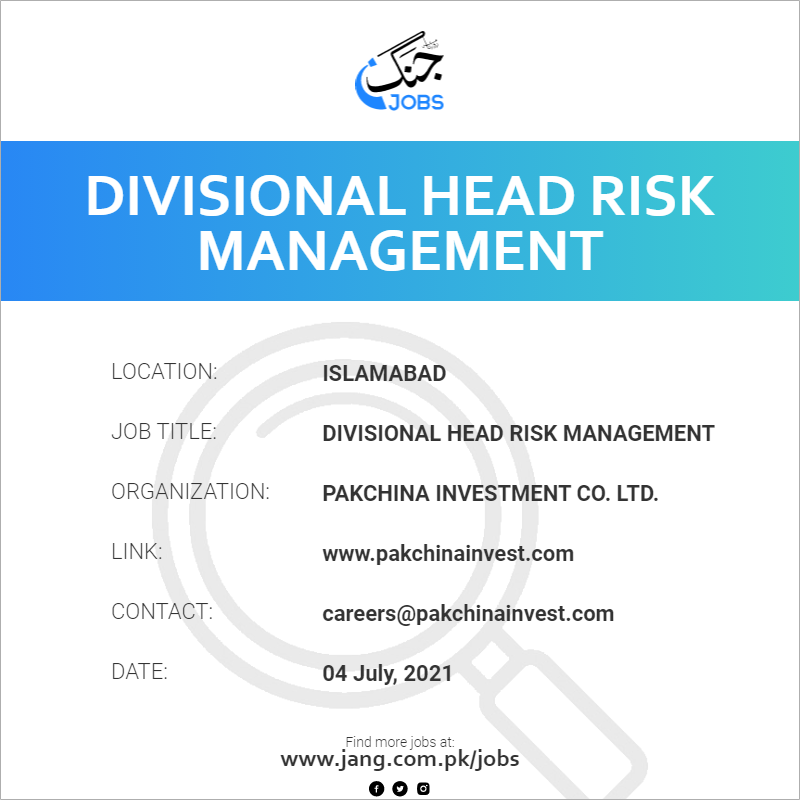 Divisional Head Risk Management