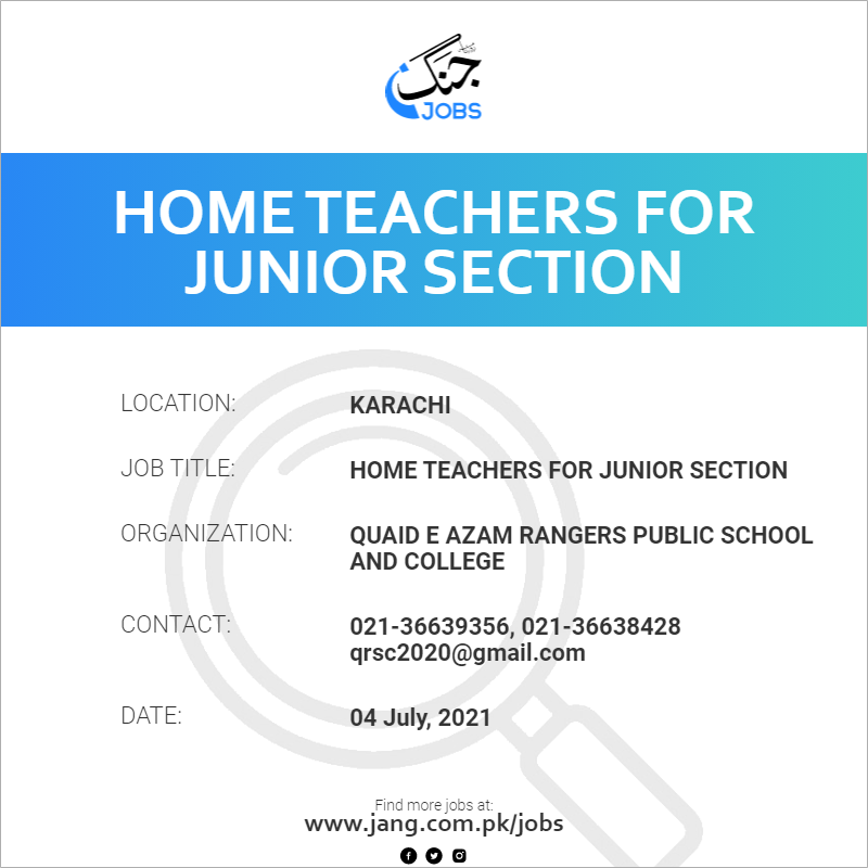 Home Teachers For Junior Section