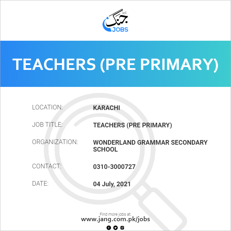 Teachers (Pre Primary)