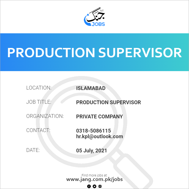 Production Supervisor