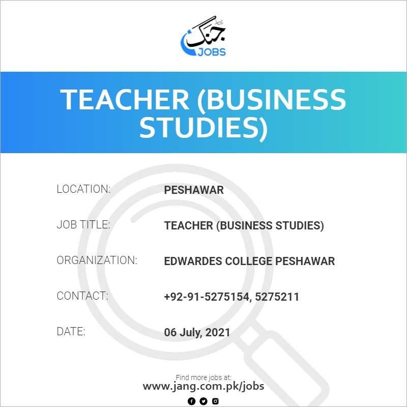 Teacher (Business Studies) 