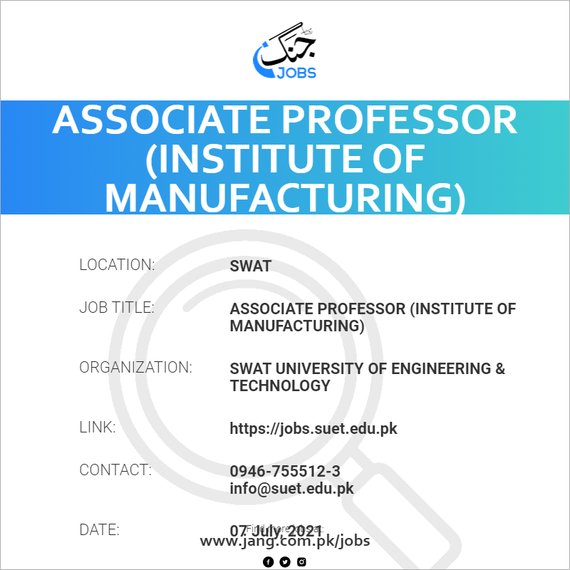 Associate Professor (Institute Of Manufacturing) 