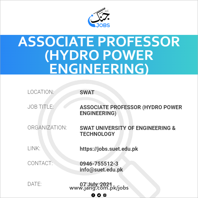 Associate Professor (Hydro Power Engineering) 