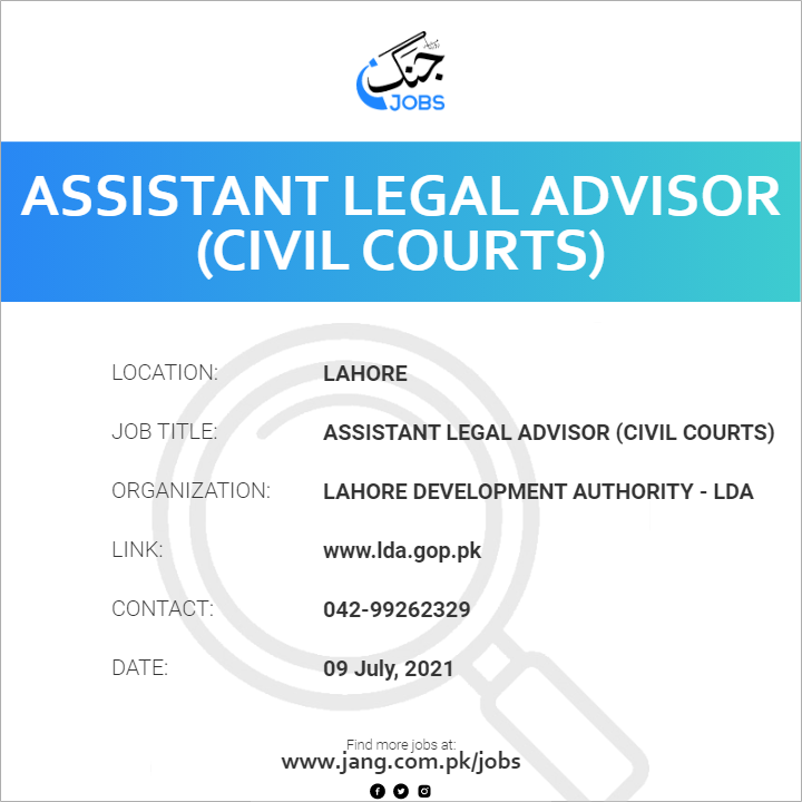 Assistant Legal Advisor (Civil Courts)